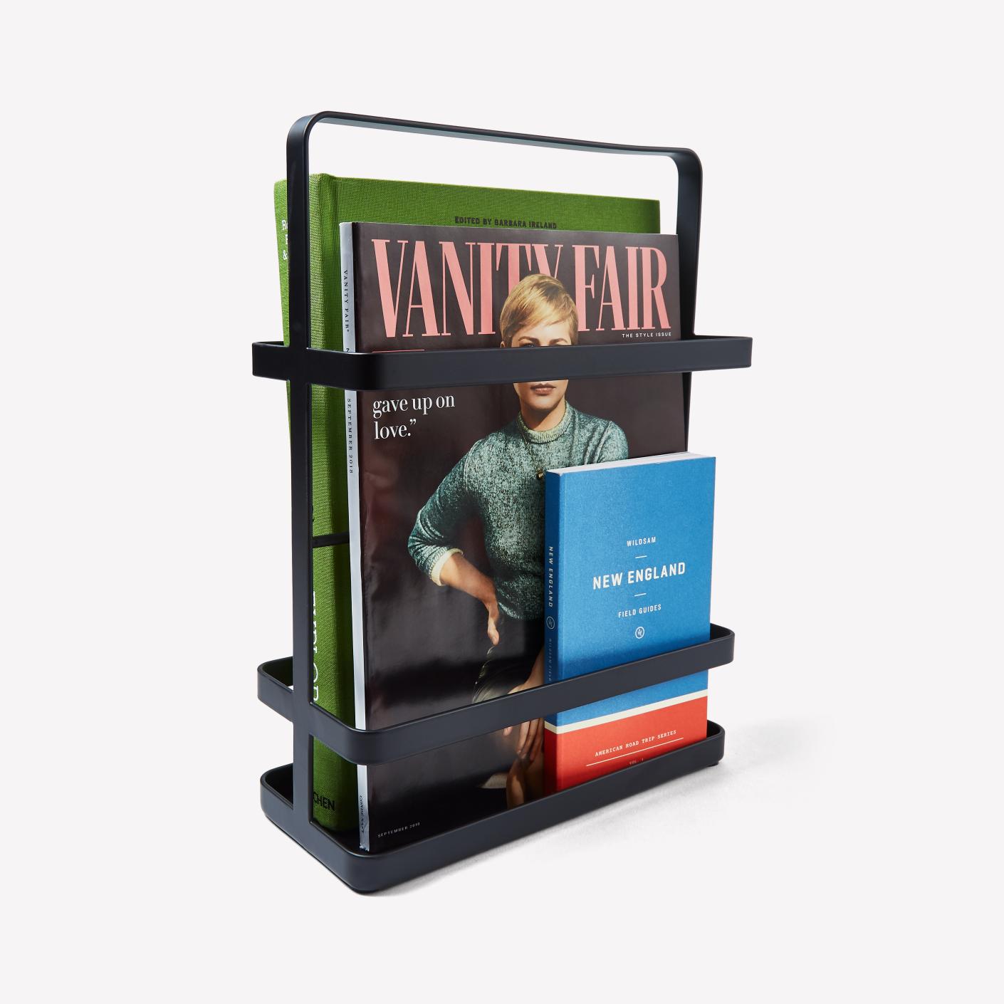 Yamazaki Home Black Steel Magazine Holder | Bespoke Post