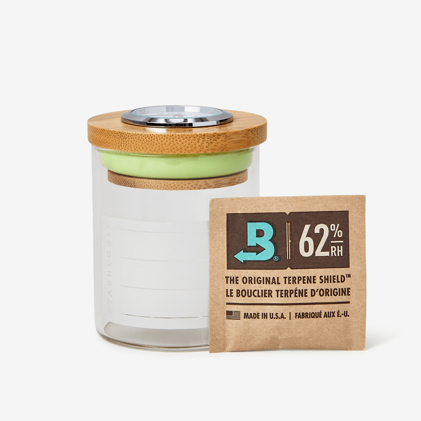 Stashlogix Bamboo Stash Jar With Humidity Sensor | Bespoke Post