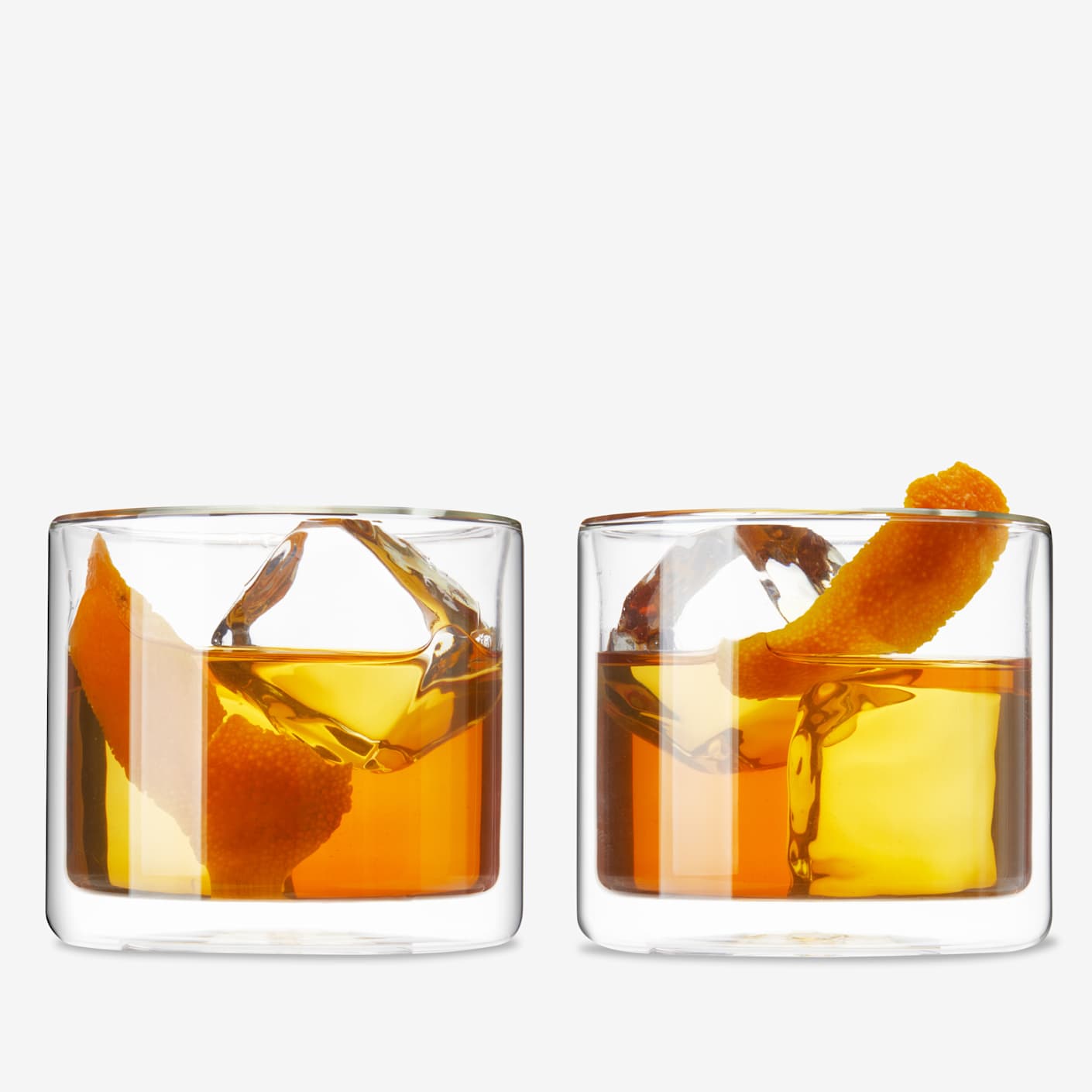 Viski Double Walled Old Fashioned Glasses - Set of 2 | Cocktail Glasses ...