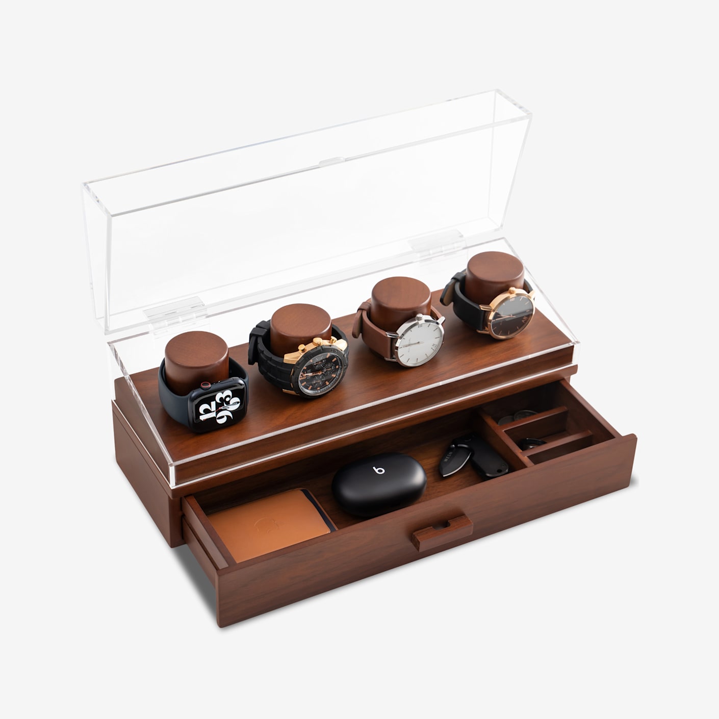Holme & Hadfield The Watch Deck Pro Display Valet | Bespoke Post (walnut)