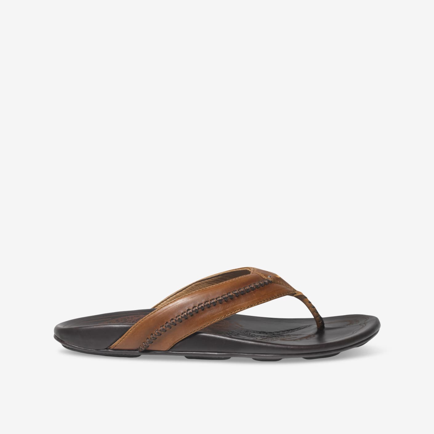 Olukai Mea Ola Men's Leather Sandals – Tan/Dark Java – Arch Support – Sizes 7-15 NEW