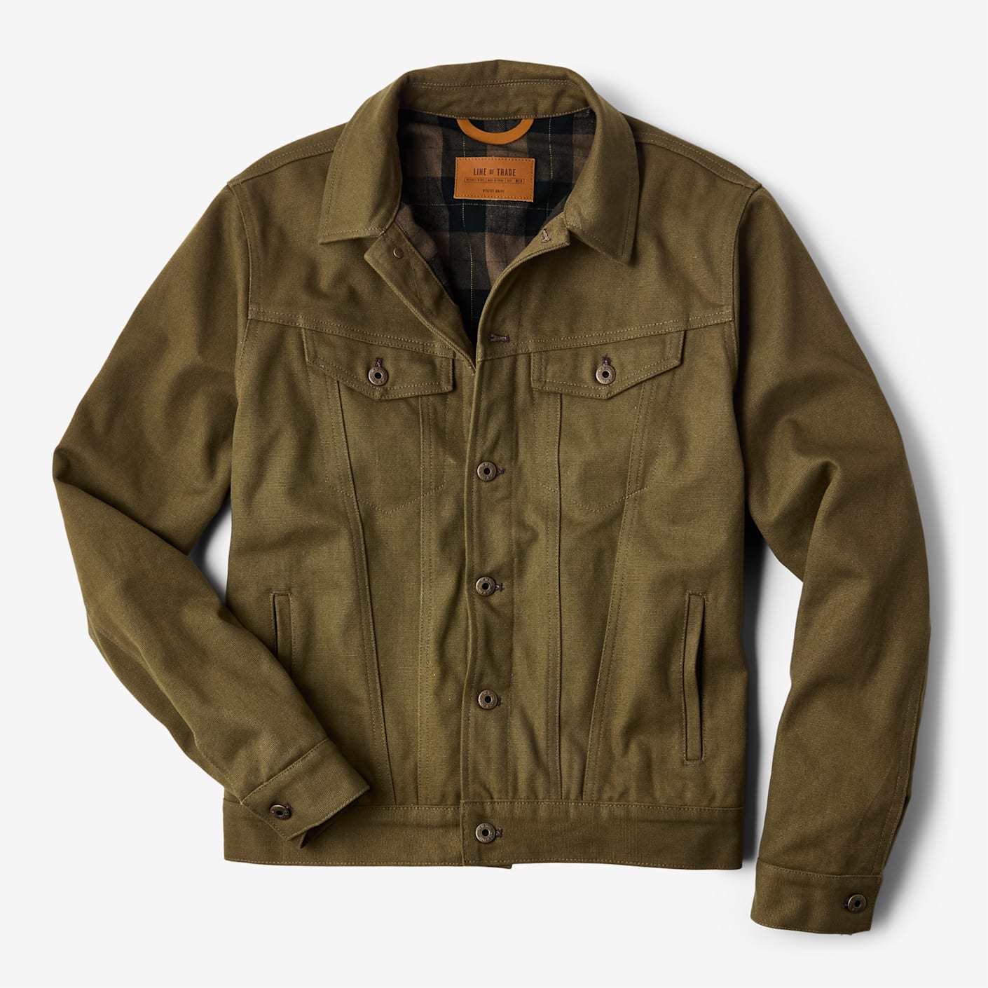 Line of Trade The Montana Flannel-Lined Canvas Trucker Jacket | Lined ...