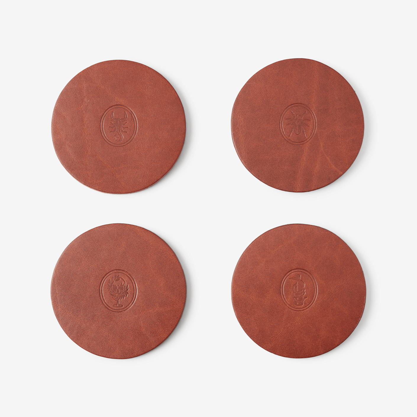 Codex Leather Coasters Set of 4 Marcellin Bespoke Post