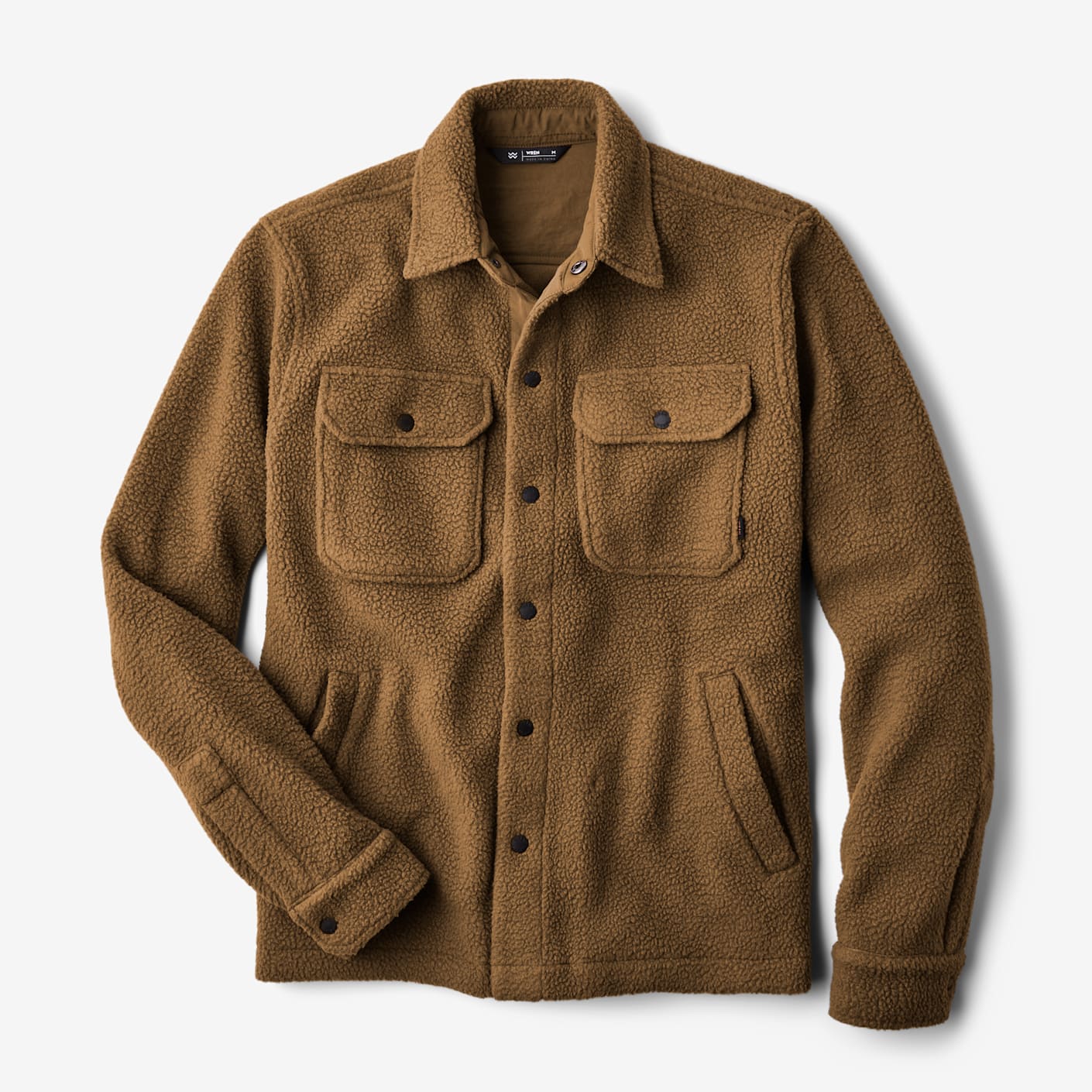 Padded Wool Sherpa Shirt Jacket - Black main image 1