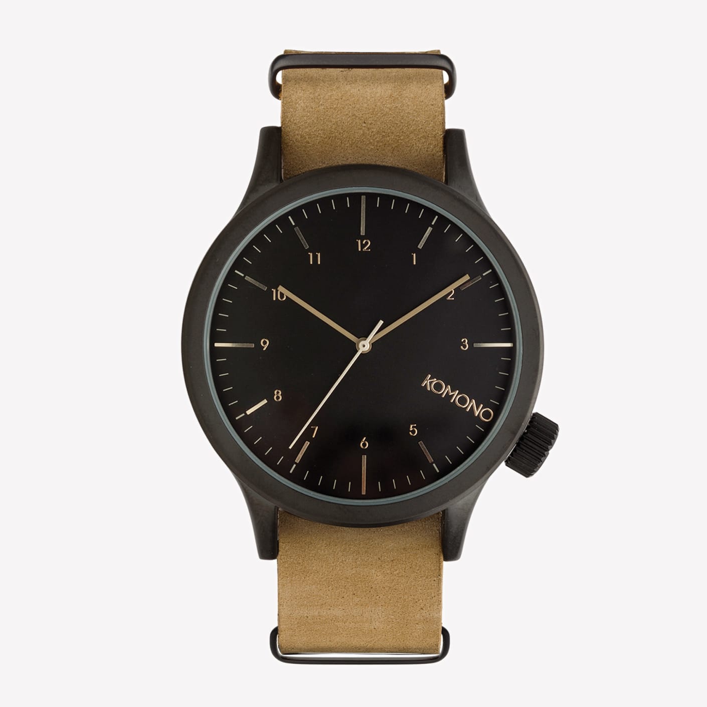 Montre Komono Magnus Noire Vintage - Nécessaire Quartz, Boîtier Et Bracelet Noir, Neuve Avec étiquettes