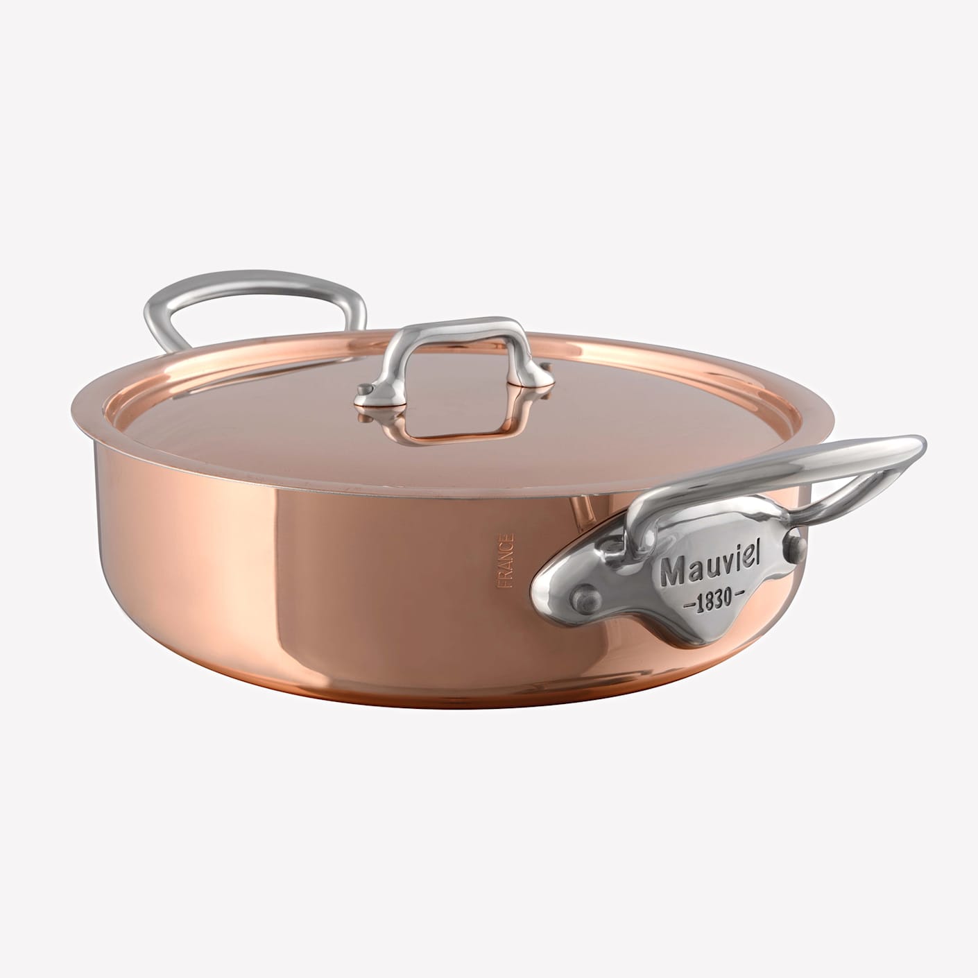 Mauviel M'150s Copper & Stainless Steel Rondeau with Lid Bespoke Post