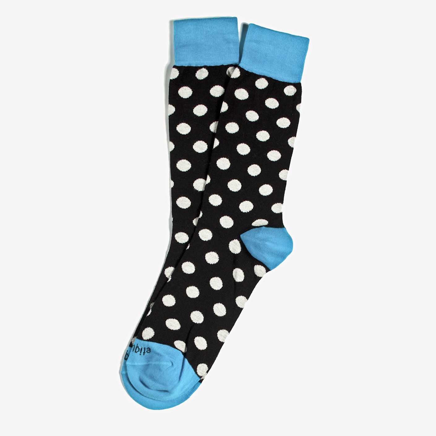 Etiquette Clothiers Black and Blue Polka Sock Bespoke Post