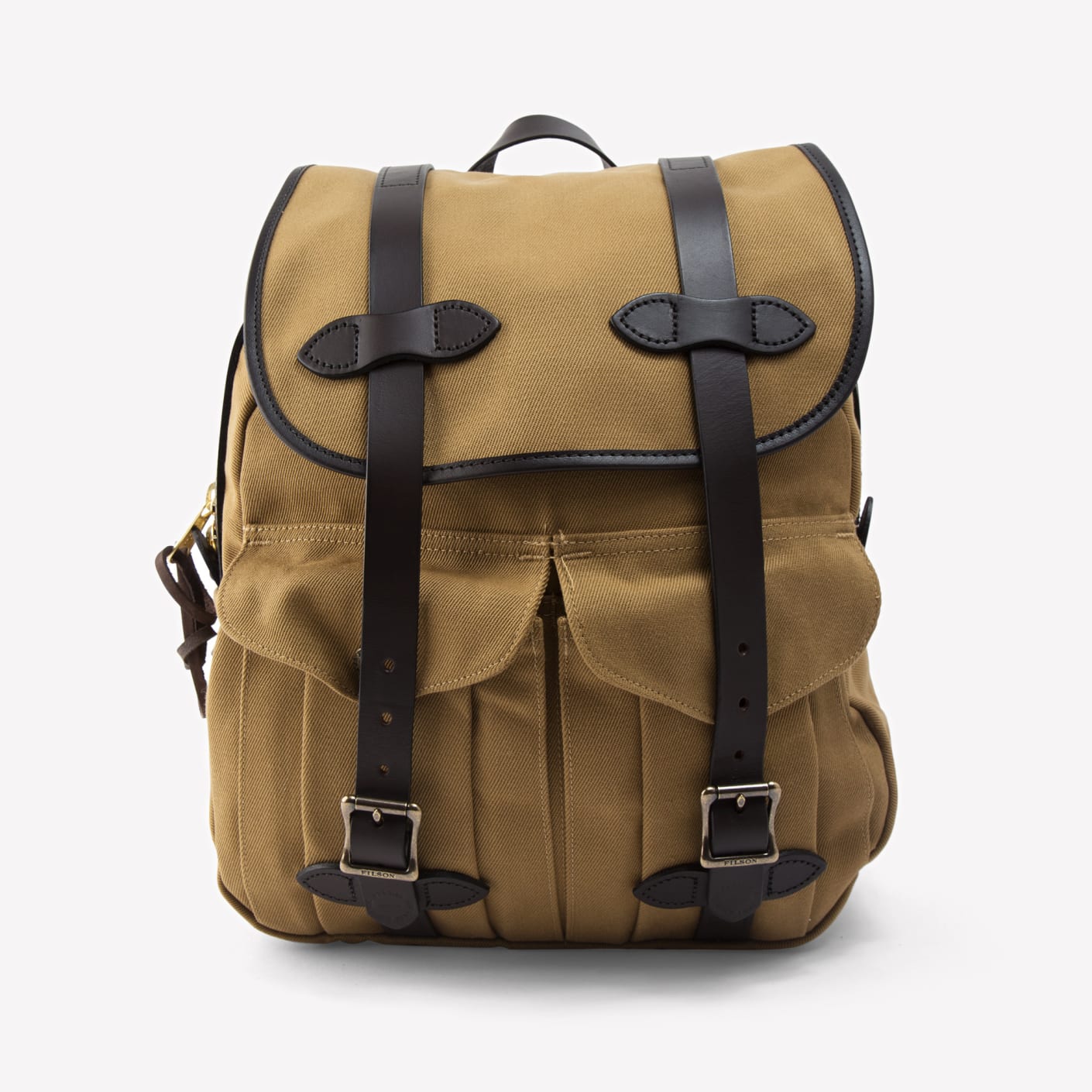 Filson Twill and Bridle Leather Rucksack, Tan | Bespoke Post
