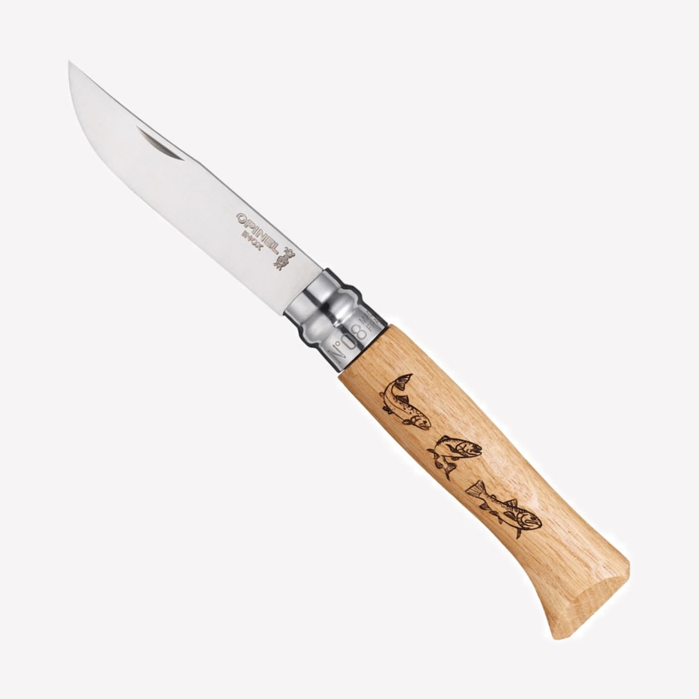 Opinel No. 8 Pocket Knife, Trout Design Bespoke Post