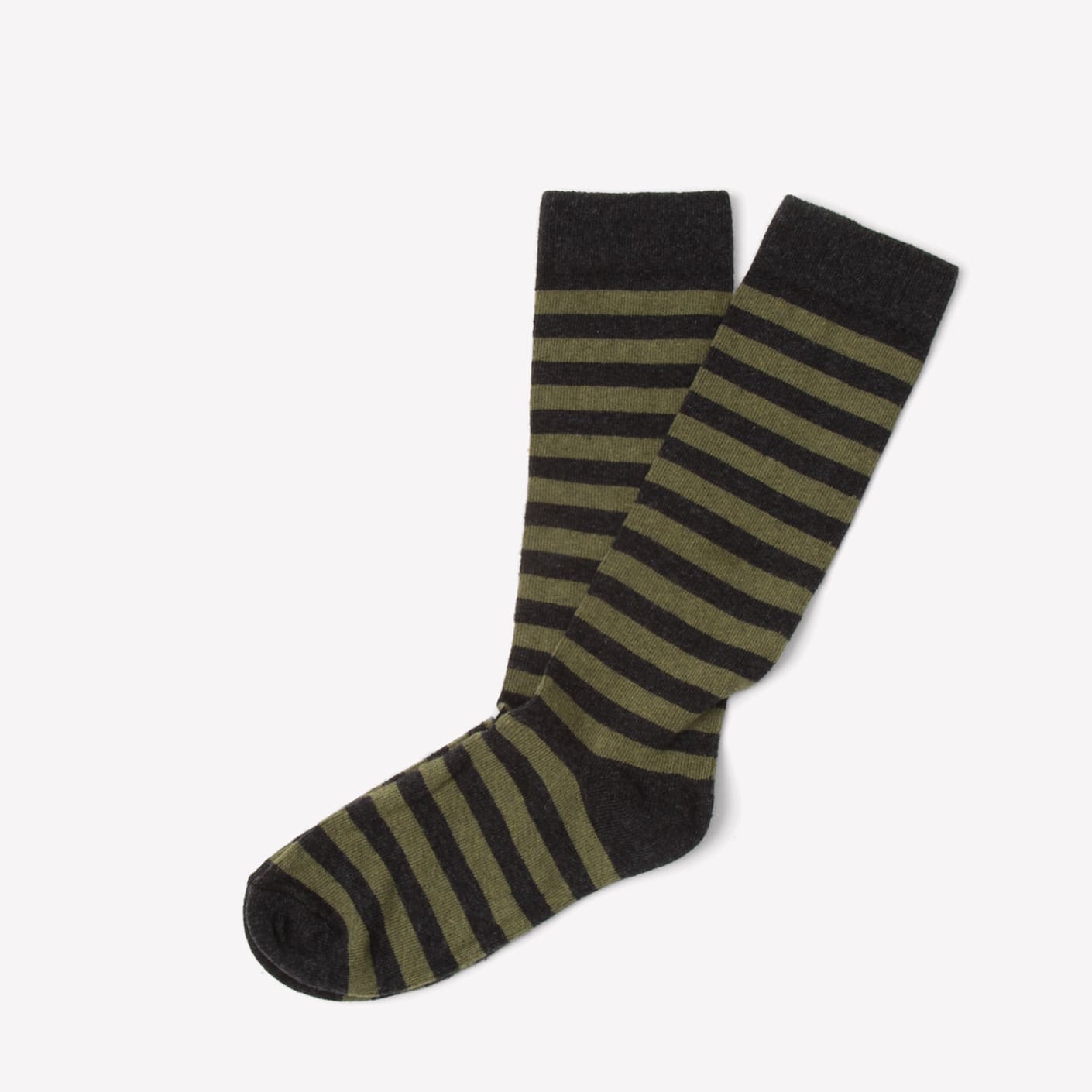 American Trench Rugby Stripe Sock – Carbon/Army | Bespoke Post