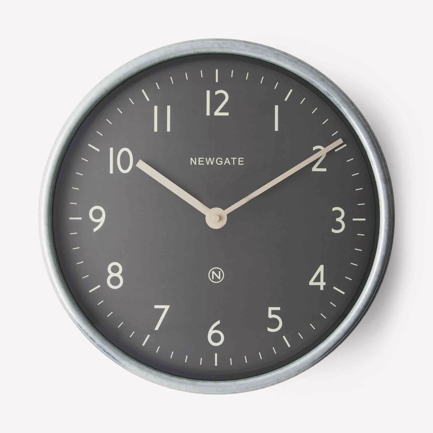 Newgate The Spy Wall Clock, Galvanized Silver Bespoke Post