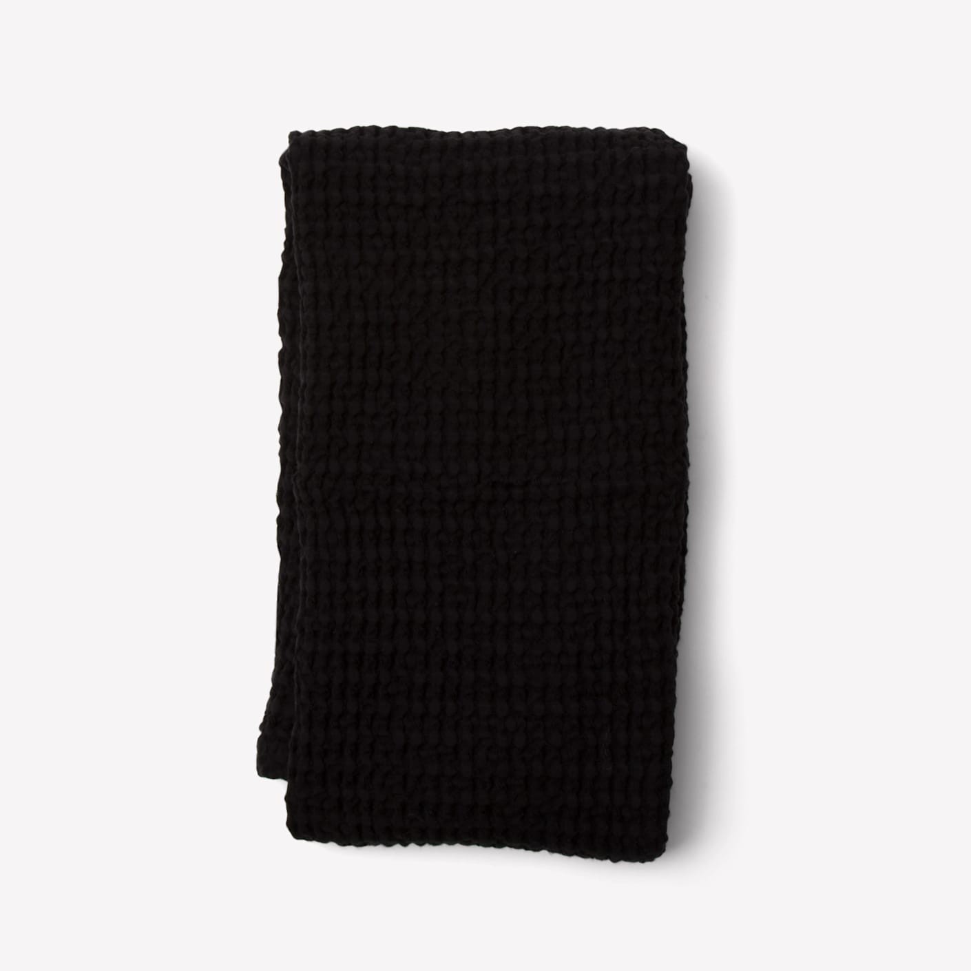 Hawkins NYC Simple Waffle Hand Towel Black Bespoke Post