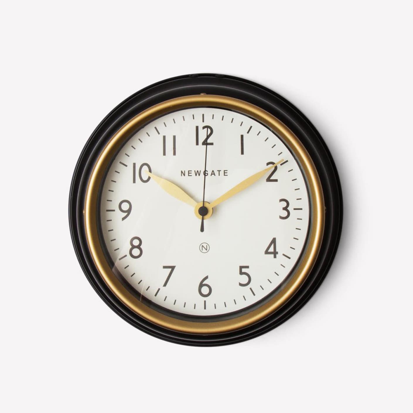 Newgate Mini Cookhouse Wall Clock Black & Gold Bespoke Post