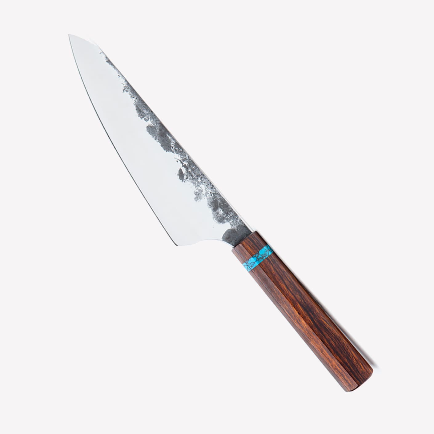 Horn & Heel Hand Ironwood & Turquoise Handle Chef Knife Bespoke Post