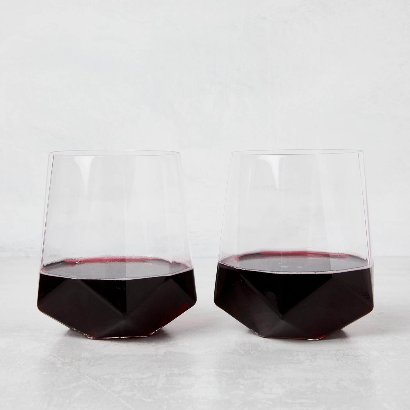 Viski Faceted Crystal Wine Glass Set Of Two Bespoke Post