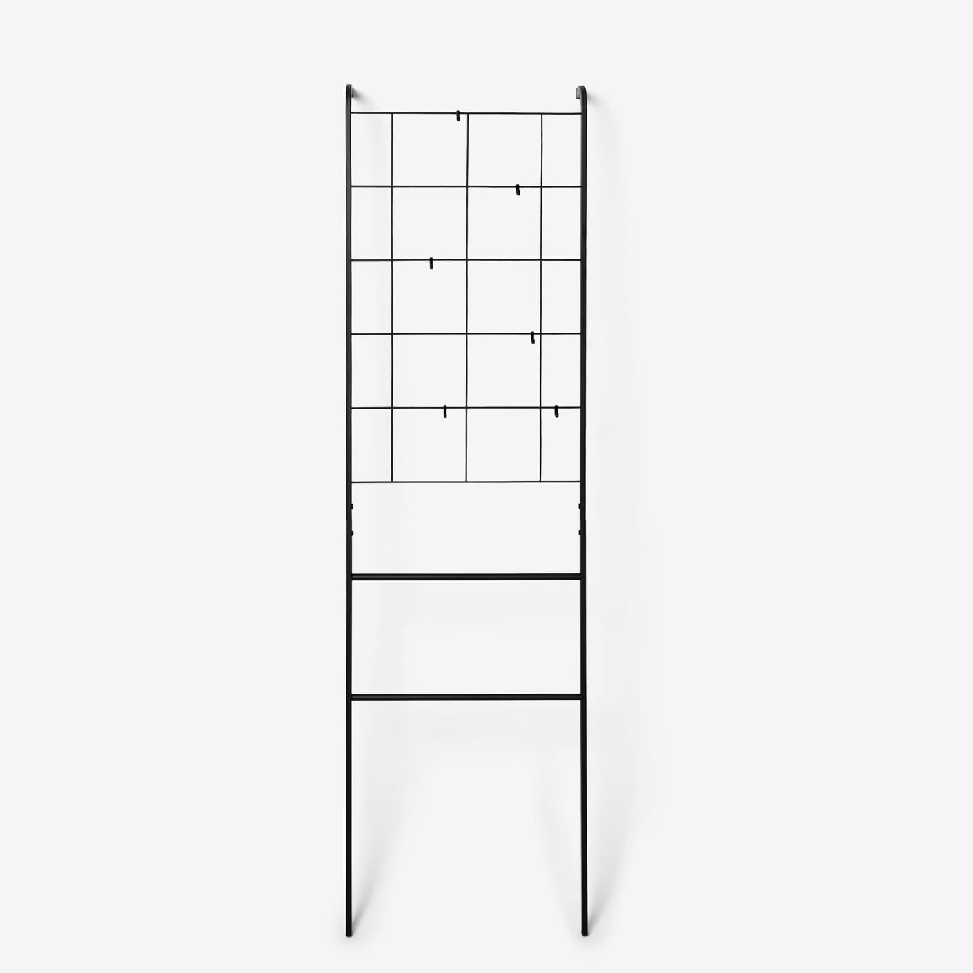 Yamazaki Home Black Steel & Wood Grid Panel Ladder Bespoke Post
