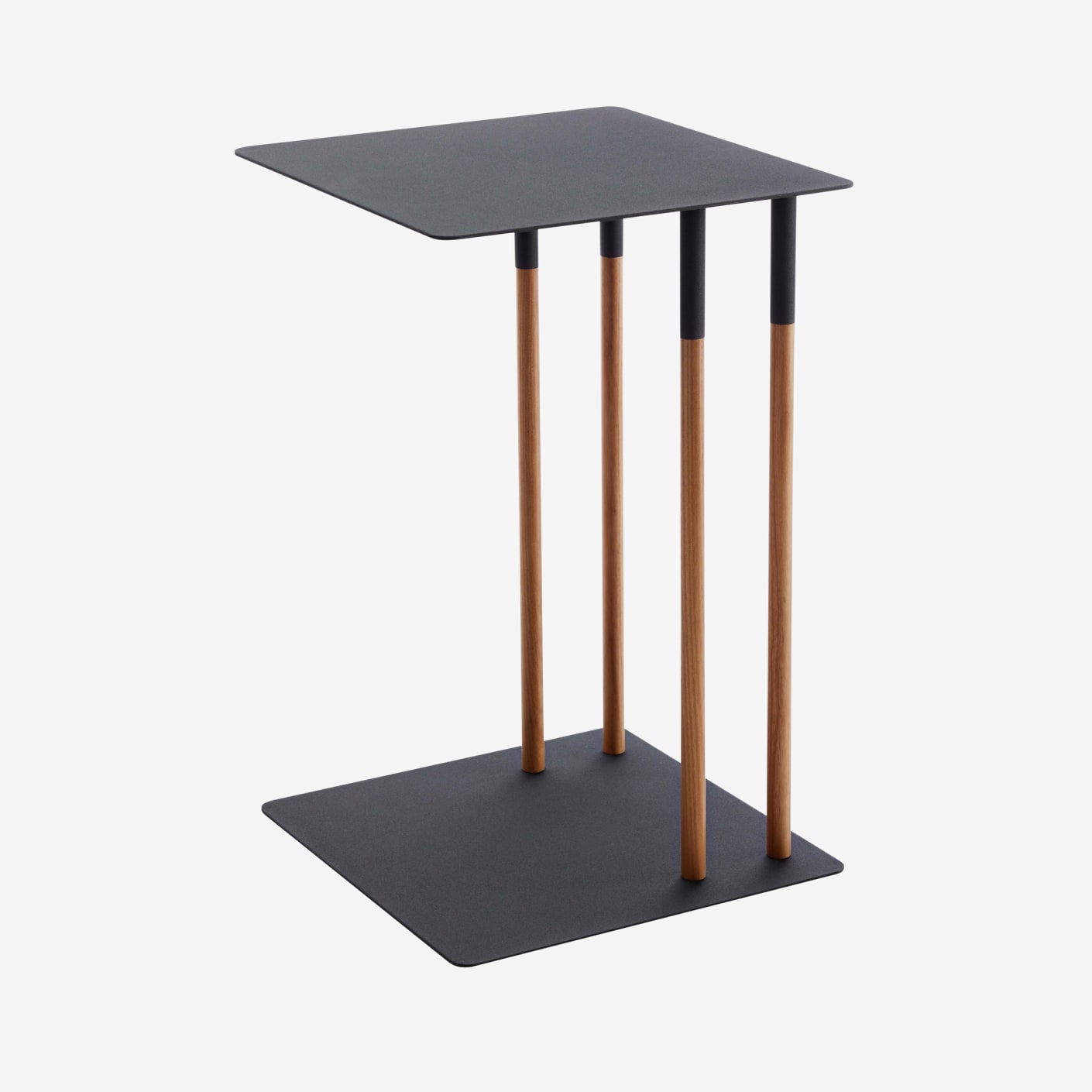 Yamazaki Home Black Steel & Wood Sliding End Table Bespoke Post