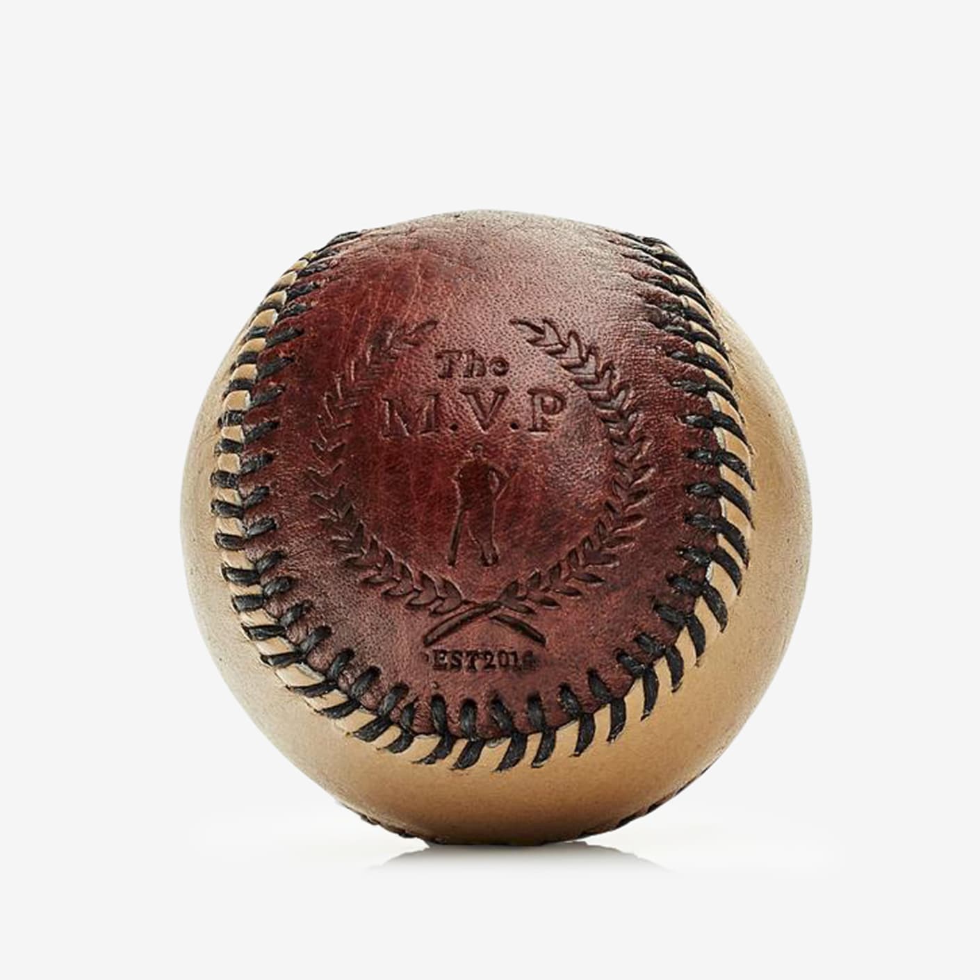 The Modest Vintage Player Retro Leather Baseball Brown & Cream