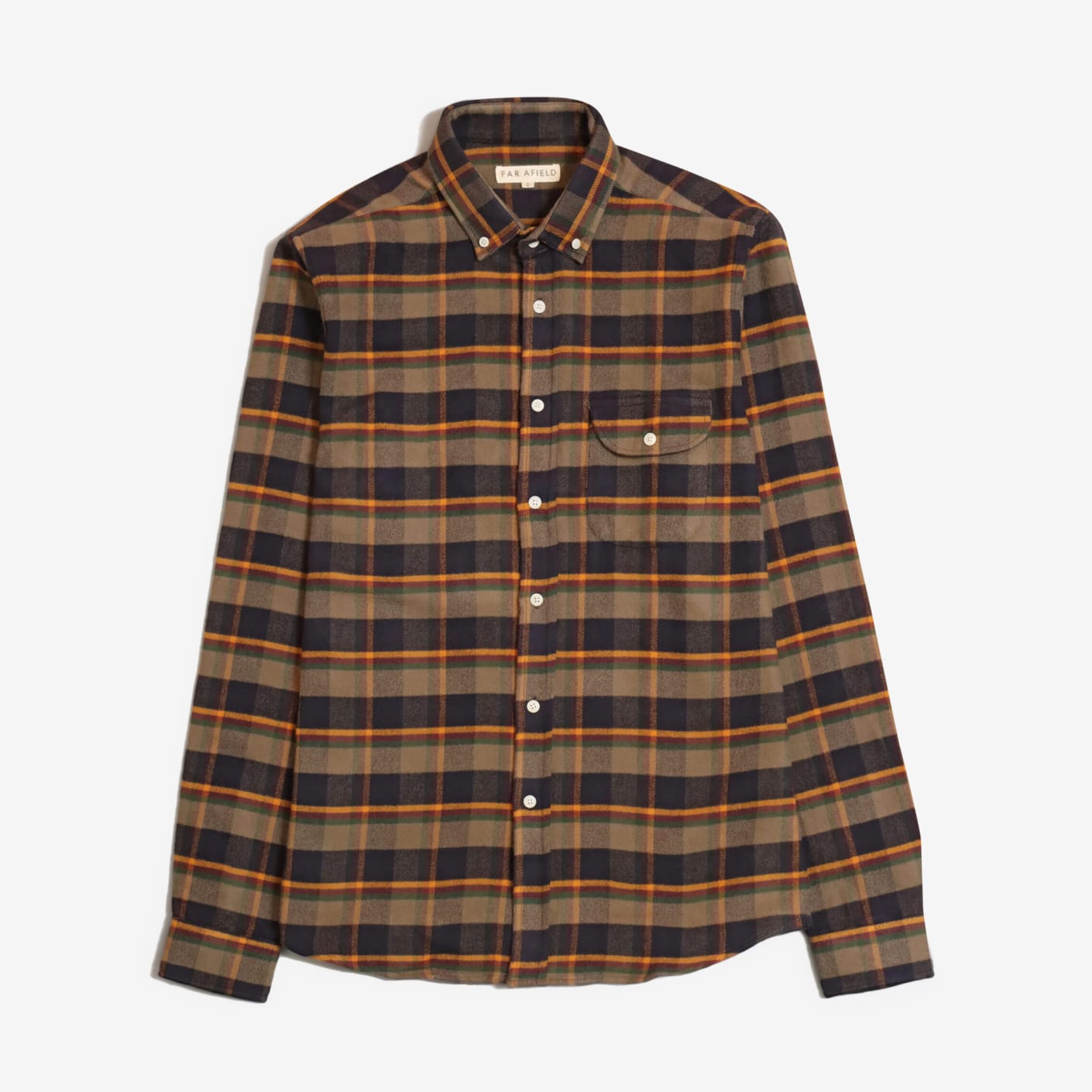 Far Afield Larry Long Sleeve Flannel Shirt, Ural Check | Bespoke Post