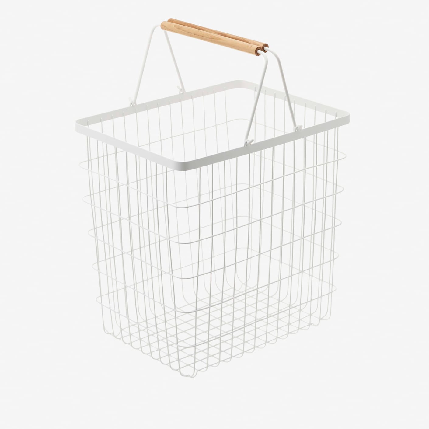 Yamazaki Home Large Wire Laundry Basket, White Bespoke Post