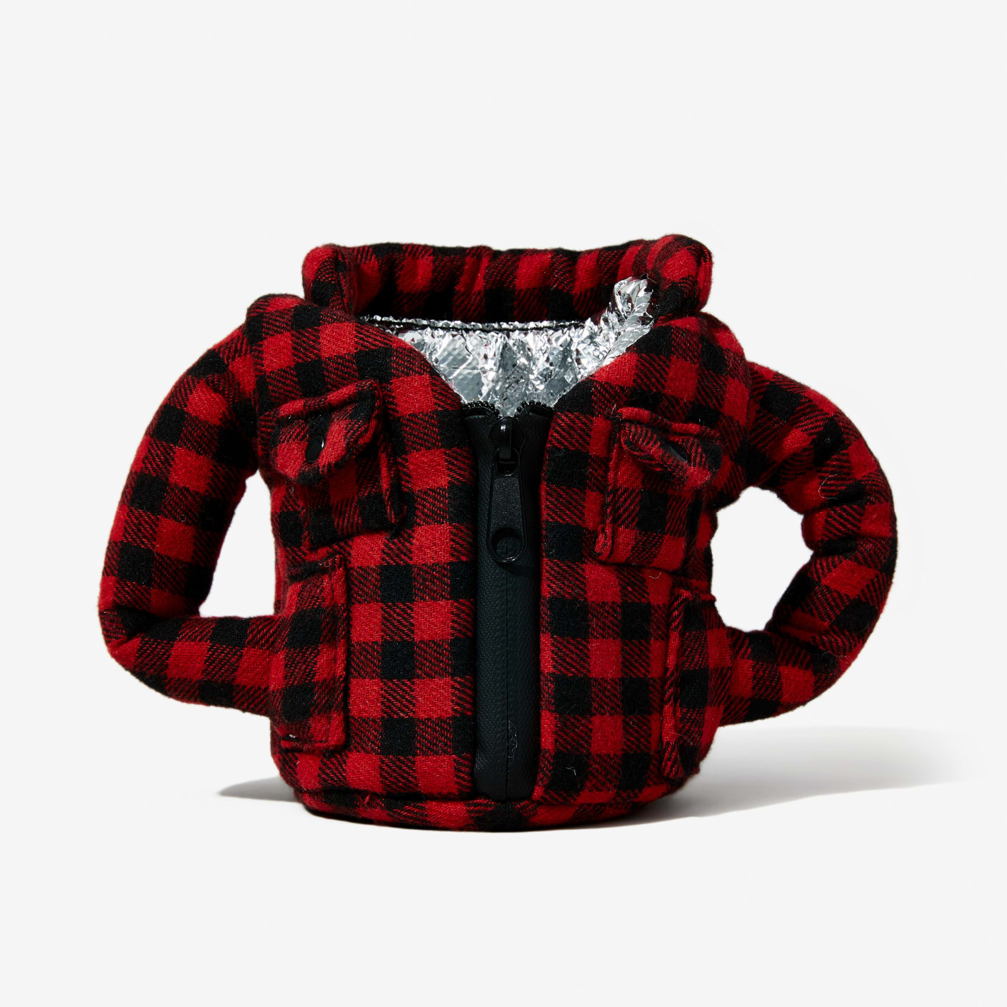 Puffin Coolers Flannel Can Koozie Buffalo Red Bespoke Post