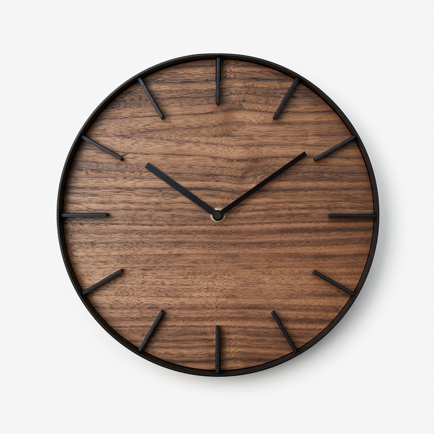 Yamazaki Home Black Steel & Wood Wall Clock Bespoke Post