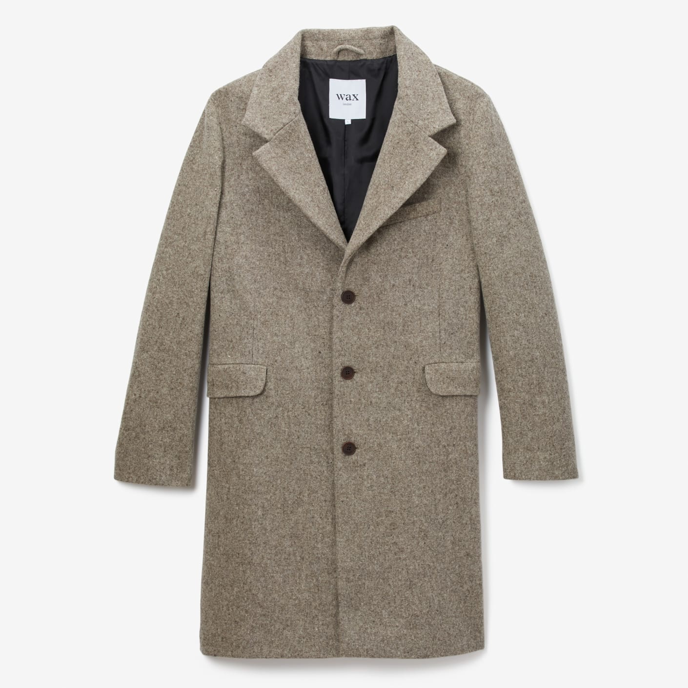 Wax London Kray Wool Coat – Warm Grey | Bespoke Post