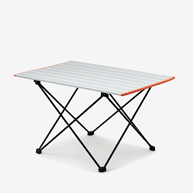 Foldable table with striped surface