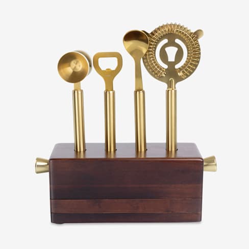 Picnic Time Sidecar 5-Piece Bar Tool Set | Cocktail Bar Set