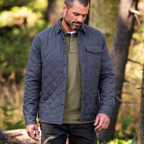 Men's quilted flannel shirt sales