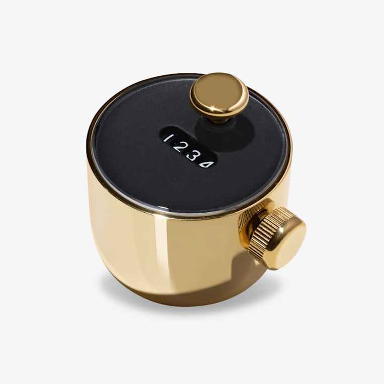 NUDGE COUNTER NANU ゴールドカウンター メタル製 専用ポーチ付 Nanu Nudge Milestone Counter | Tally Counter | Brass Desk Counter