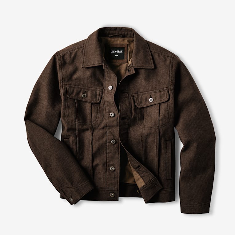 Line of Trade The Montana Cord-Lined Denim Trucker Jacket | Lined