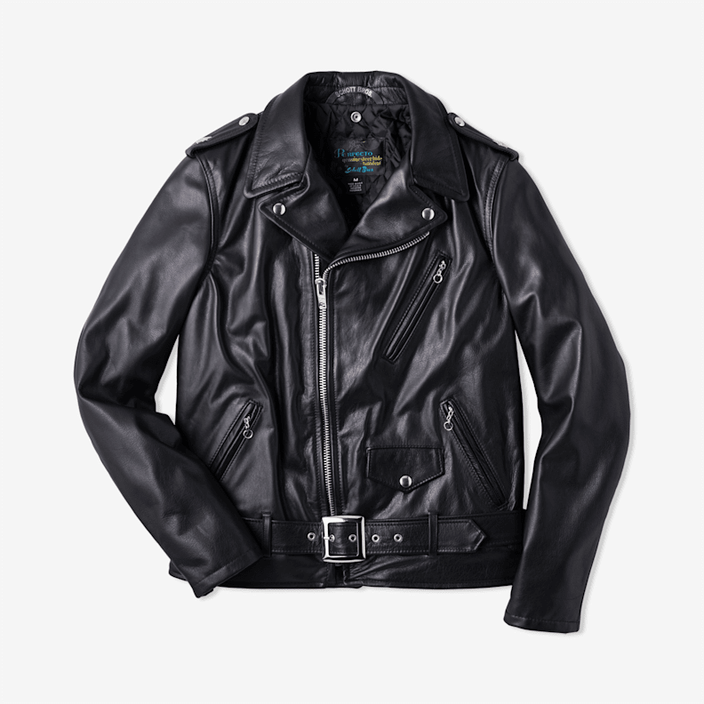 レザージャケット　schott nyc Schott NYC Waxed Natural Pebbled Cowhide Café Leather Jacket