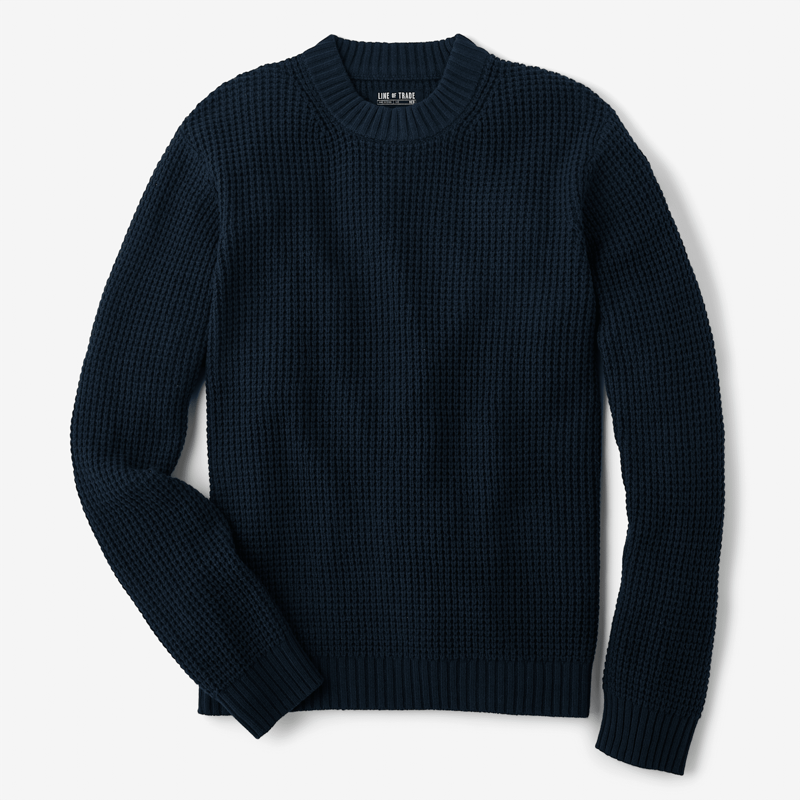 Wool Waffle Knit Crew / Black