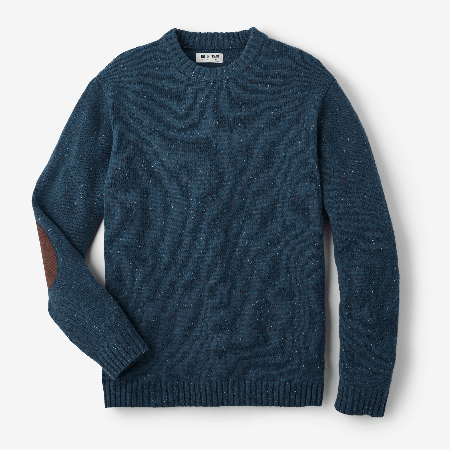 Blue Round Neck Sweater With Line Bars