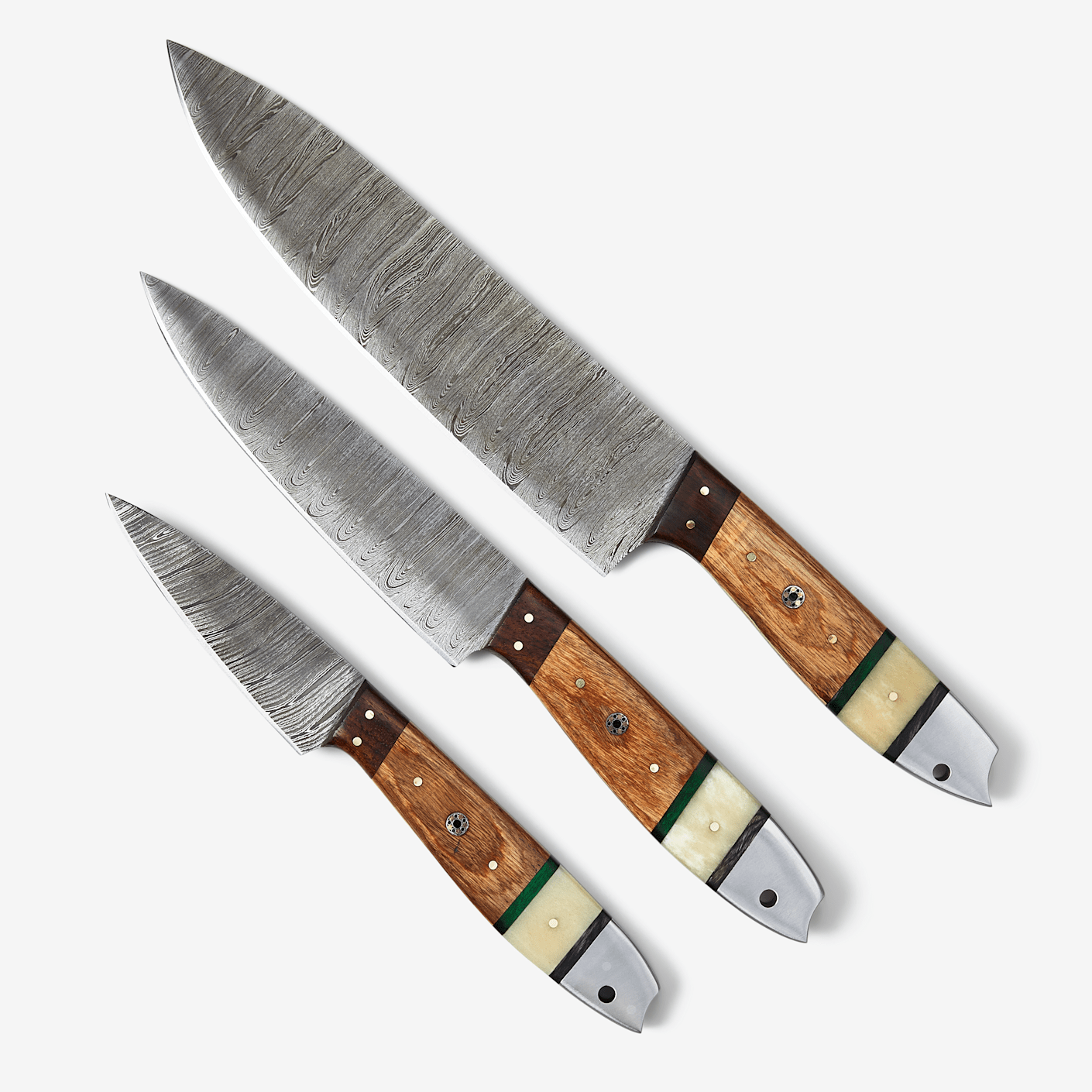 Beautiful Damascus Chef Set For Sale, Kitchen Knives, USA