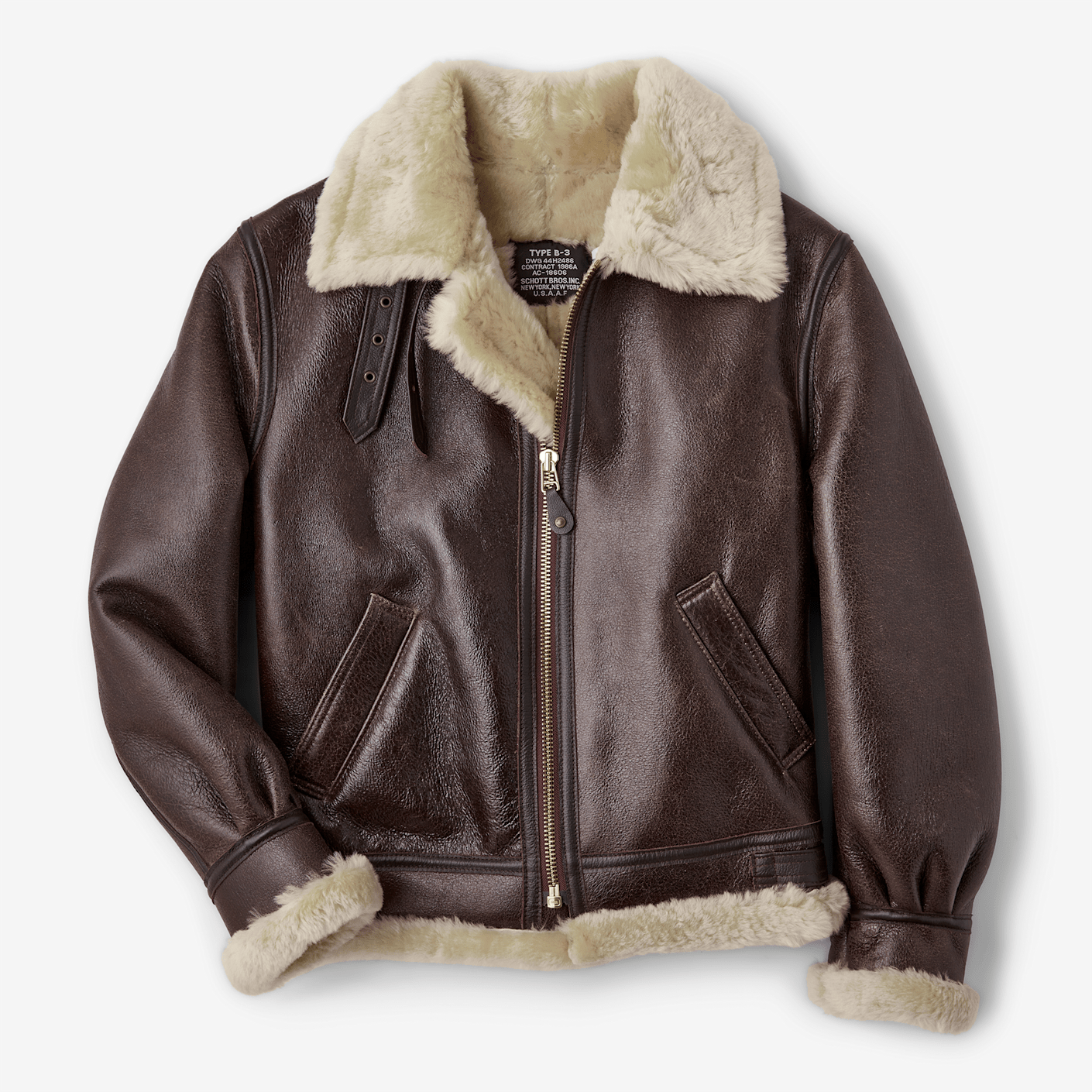 Classic B-3 Sheepskin Leather Bomber Jacket