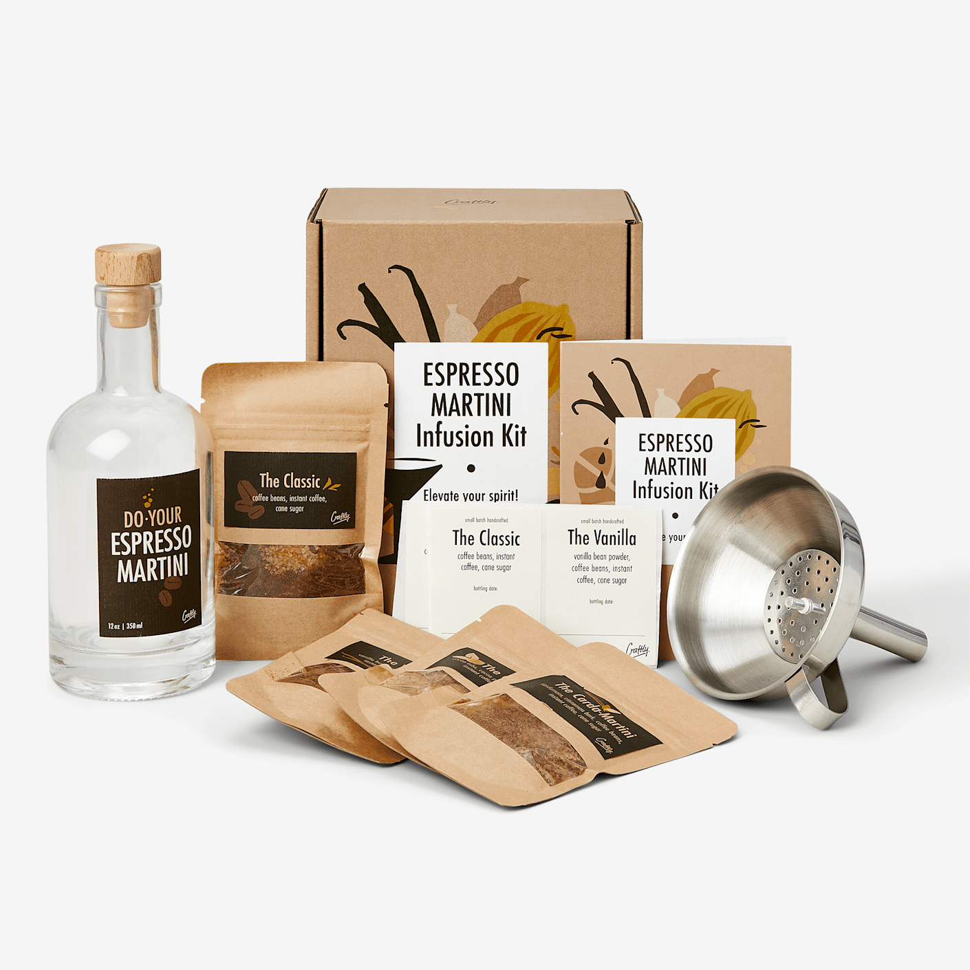 Craftly Espresso Martini Infusion Kit | Homemade Cocktails Kit | Espresso Martini Kit | Natural Cocktail Blends | Birthday Gift for Her | Gifts for