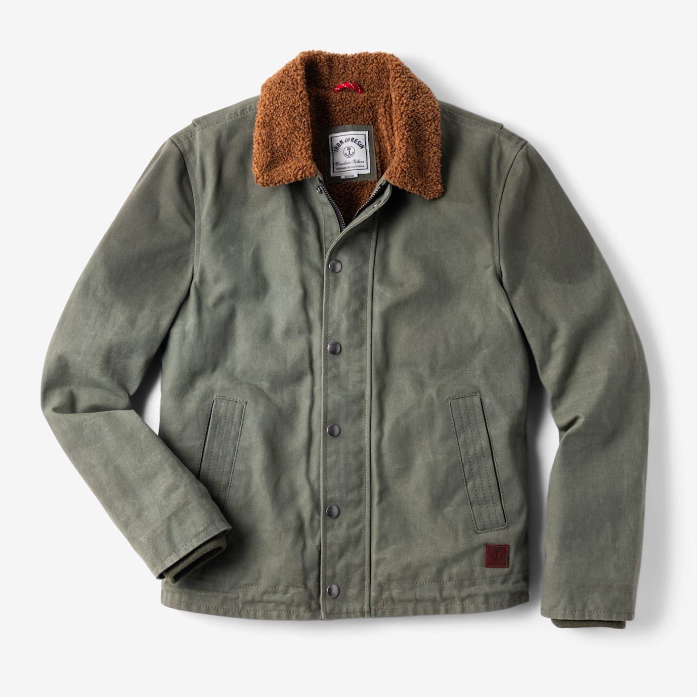 Iron and resin waxed jacket sales