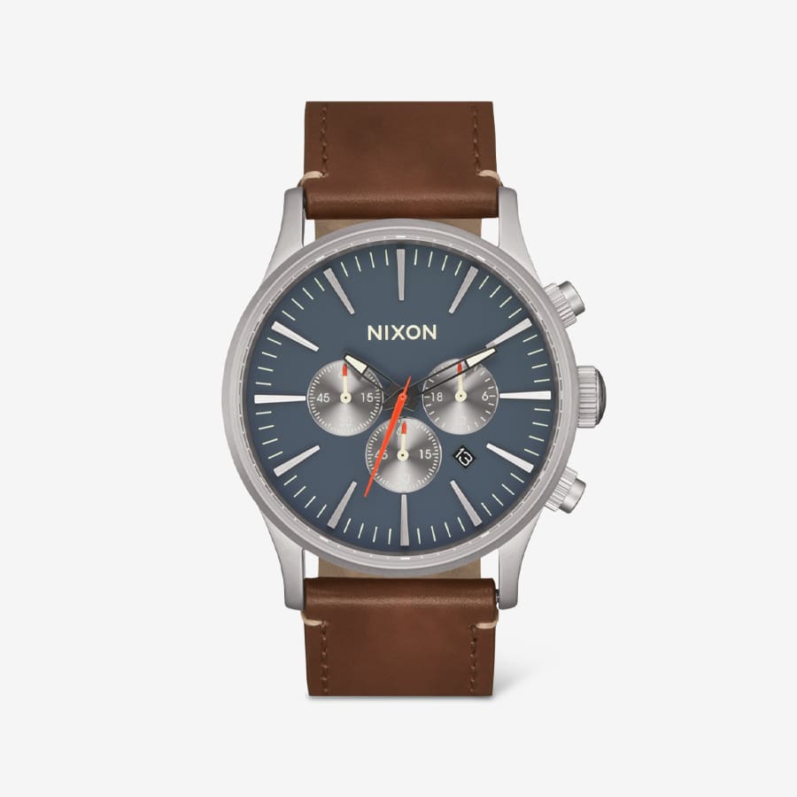 Nixon sentry chrono silver on sale