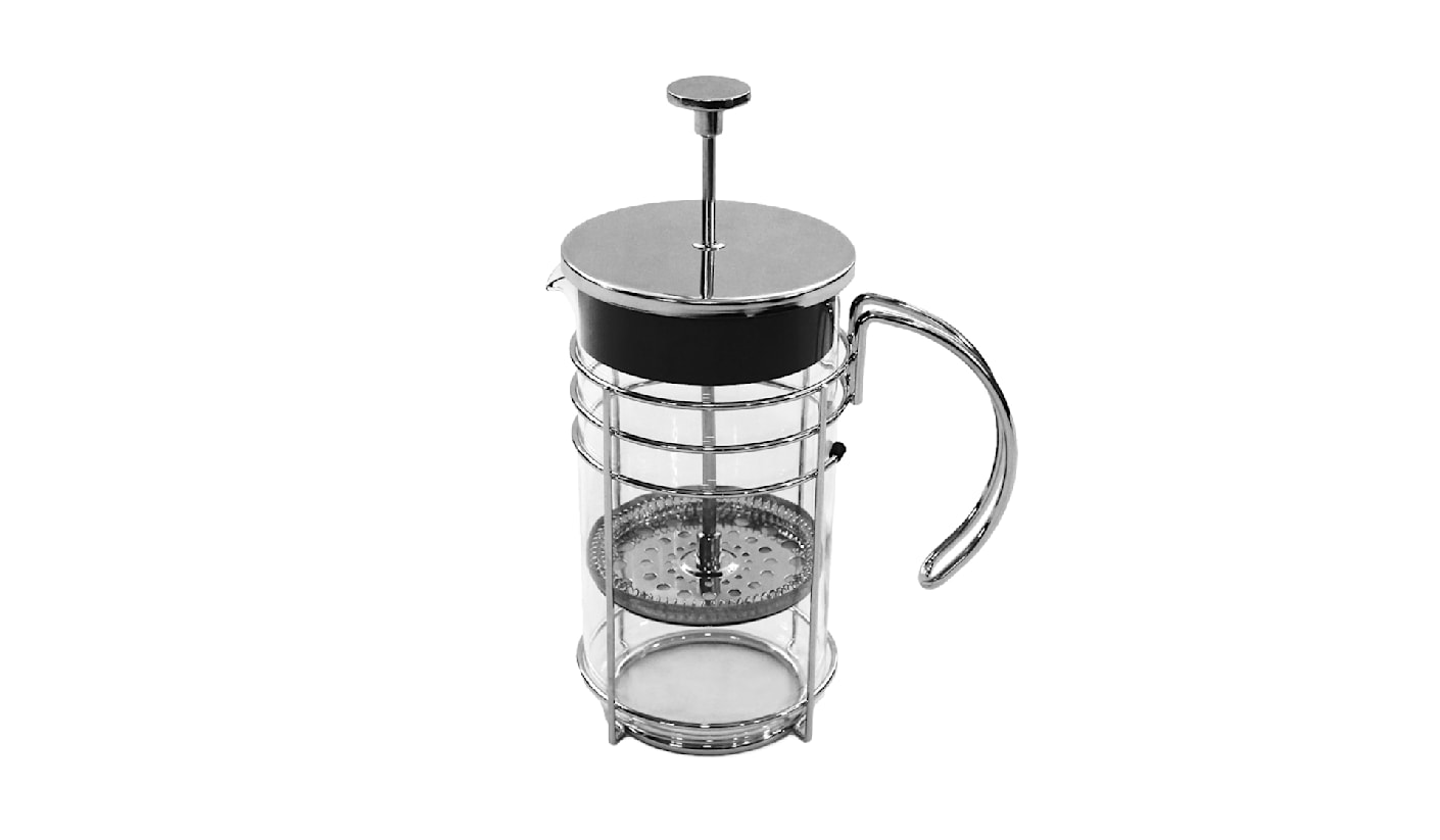 French Press & Milk Frother Set: GROSCHE Cafe Au Lait - Red