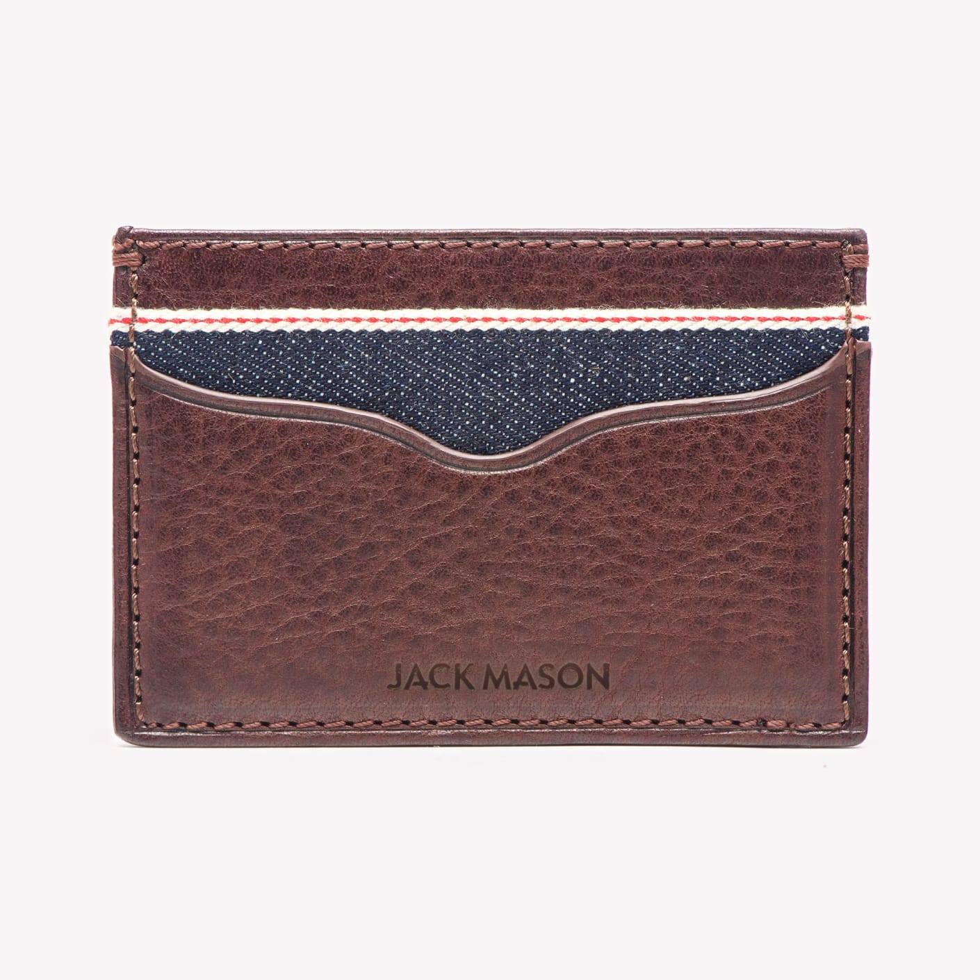 Jack Mason Brown Leather Card Case Selvedge Denim Bespoke Post