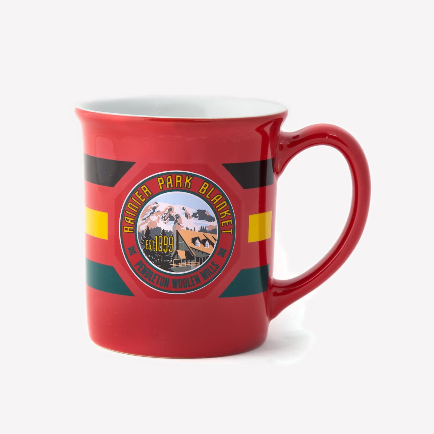 Pendleton Woolen Mills Rainier Park Blanket Coffee Mug Cup 18 oz Red  National