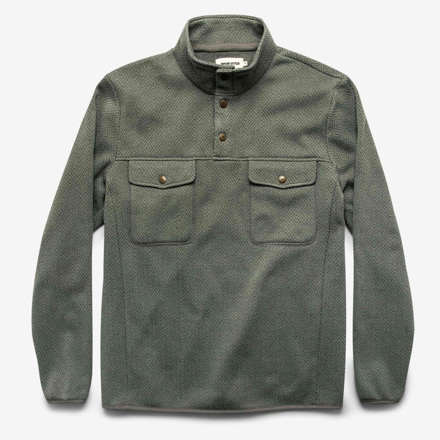 Taylor Stitch The Pack Pullover – Slate Grid Fleece | Bespoke Post
