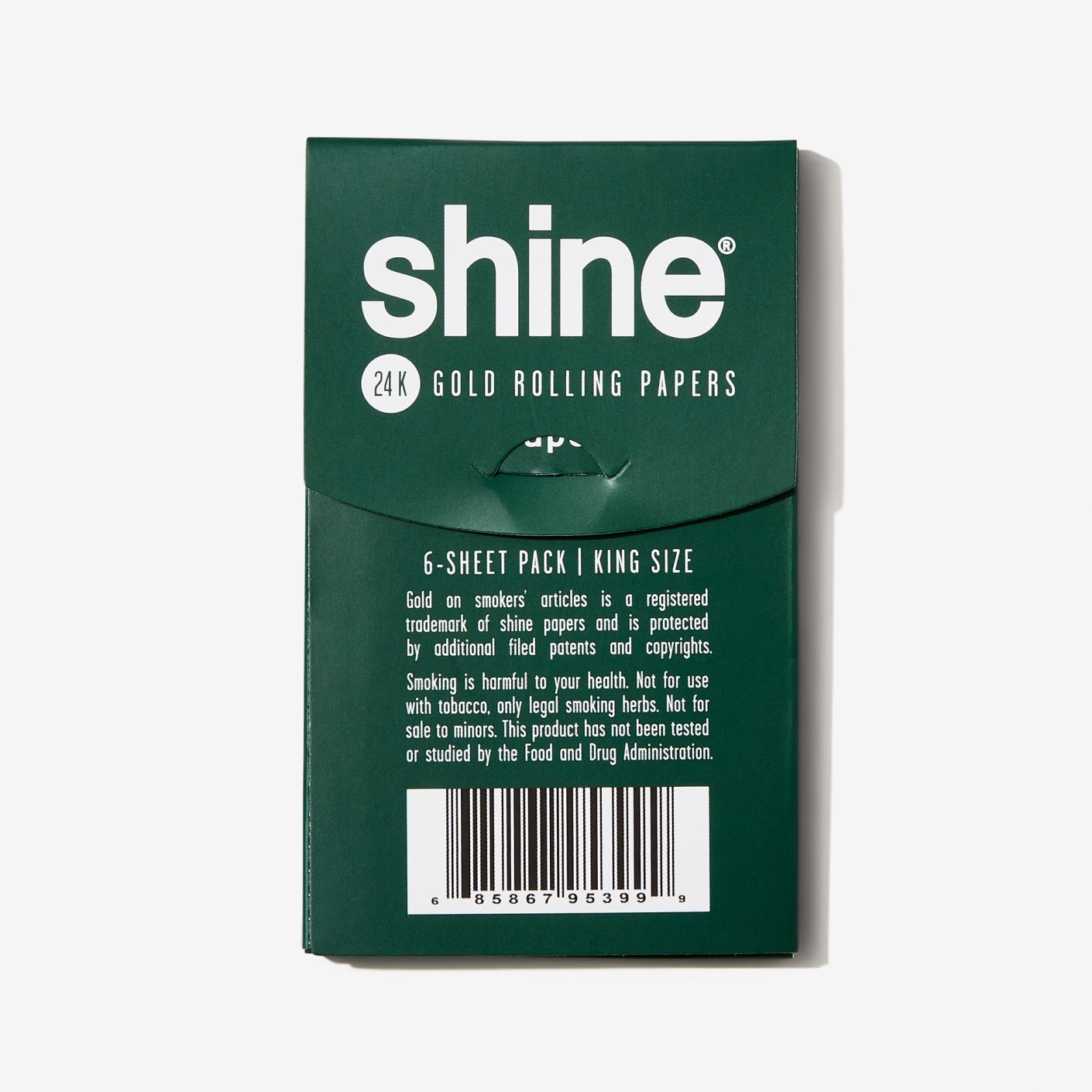 Shine 6 Sheet Pack 24k Gold Rolling Papers King Size 