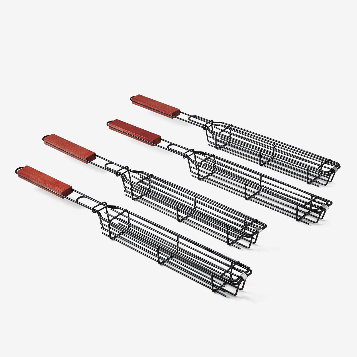 Charcoal Companion Nonstick Single Kabob Baskets Set of 4 Bespoke Post