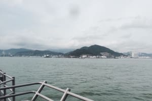 The coast of Hong Kong, as seen from our boat.