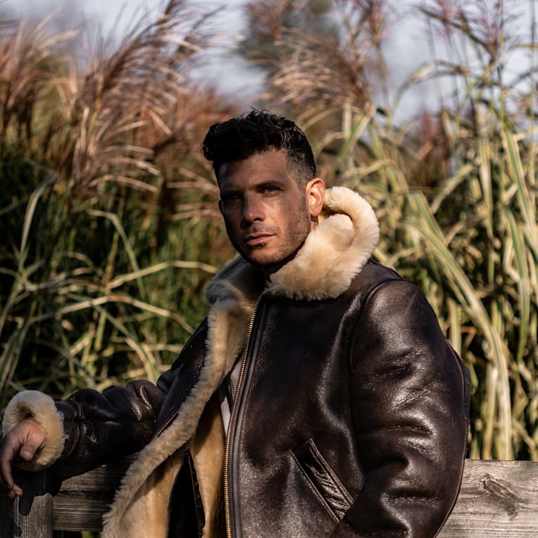 Schott NYC Classic B-3 Sheepskin Leather Bomber Jacket | B-3