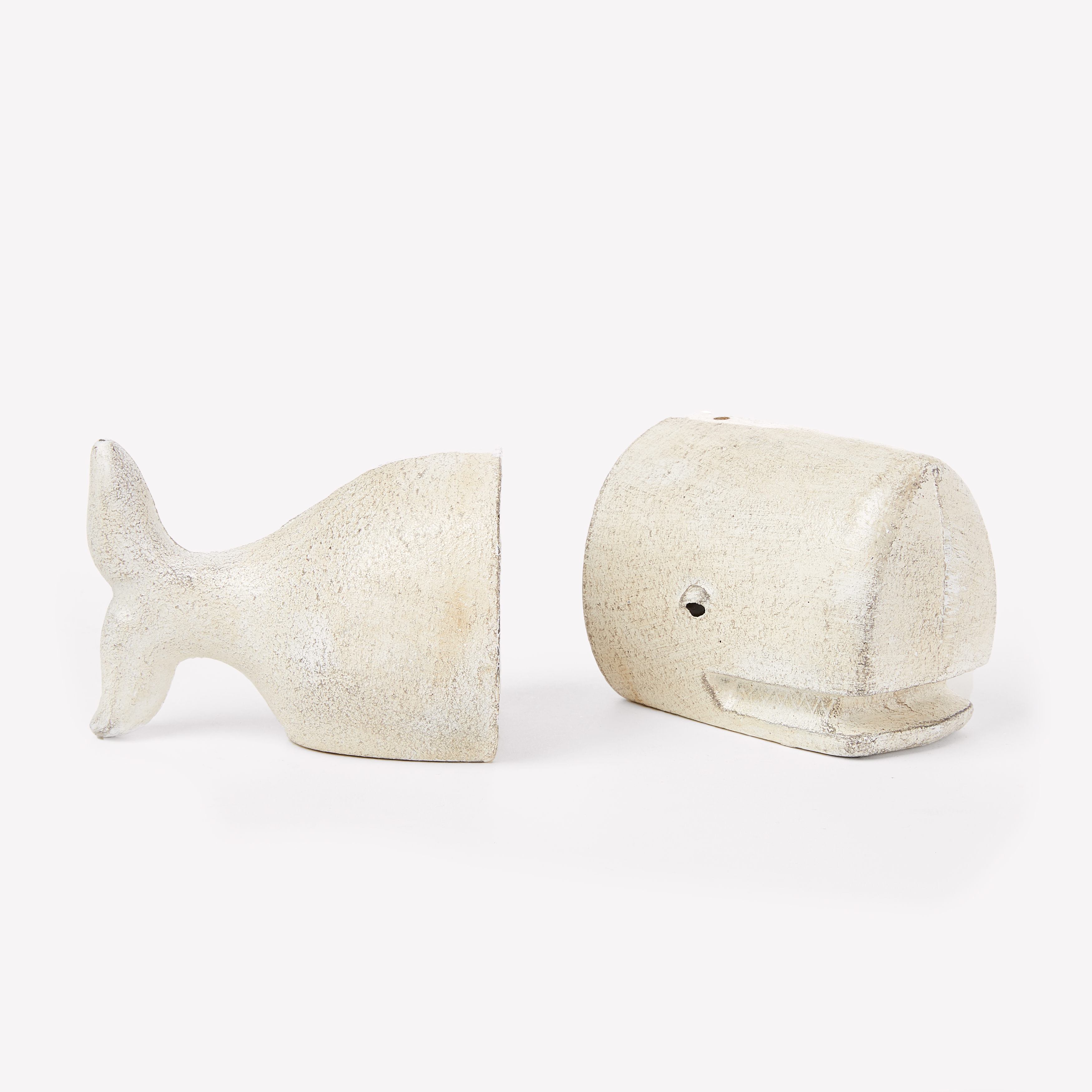 HomArt Cast Iron Whale Bookends, White | Bespoke Post