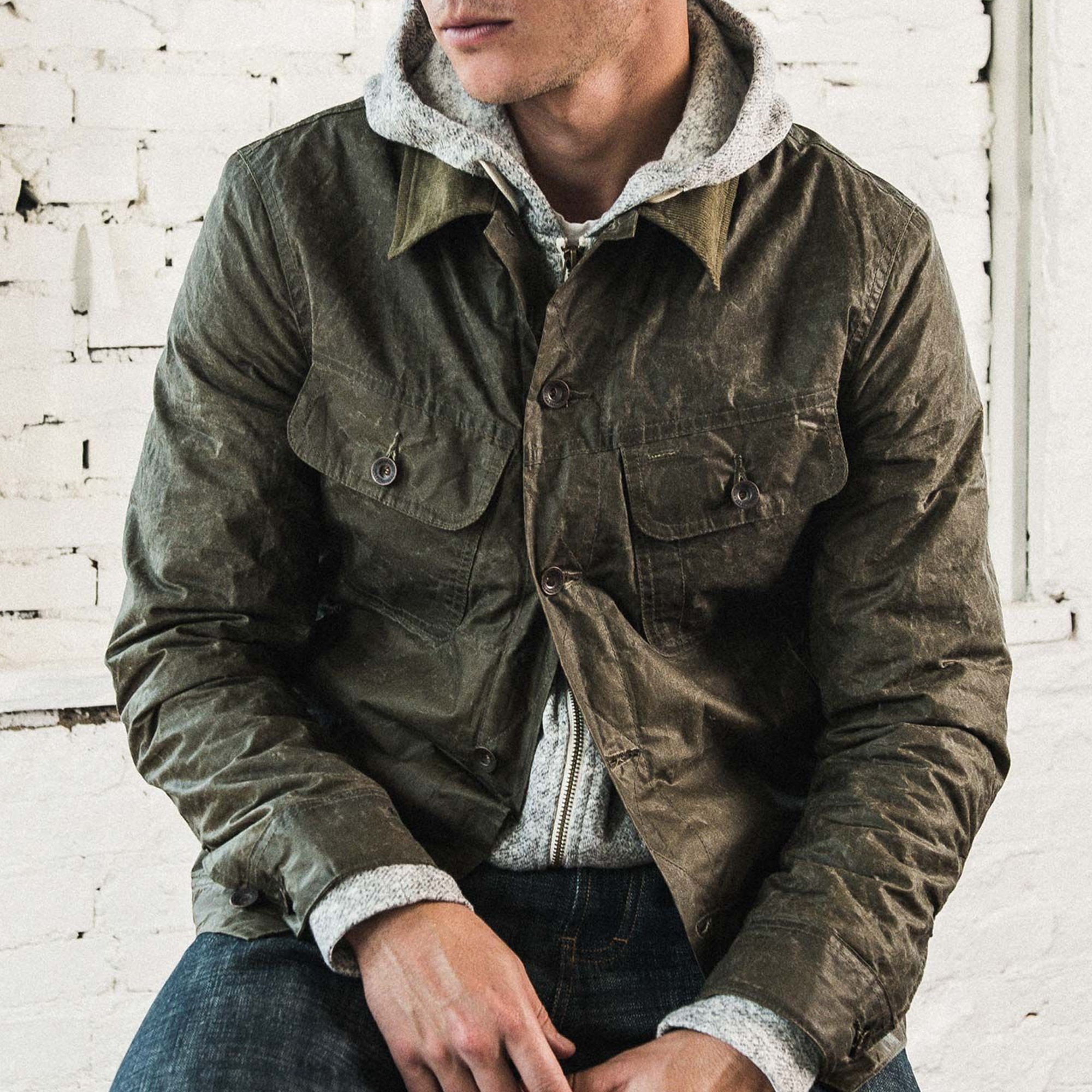 Long Haul Jacket, Olive Waxed Cotton 
